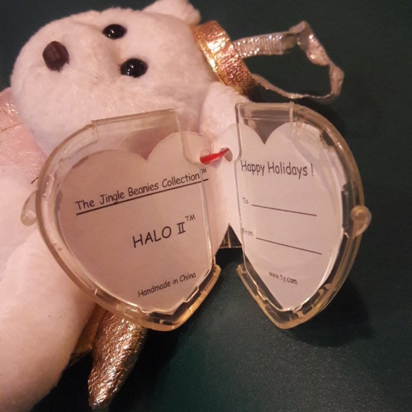 ❤TY Halo II Jingle Beanies Pink and Gold - Picture 2 of 5